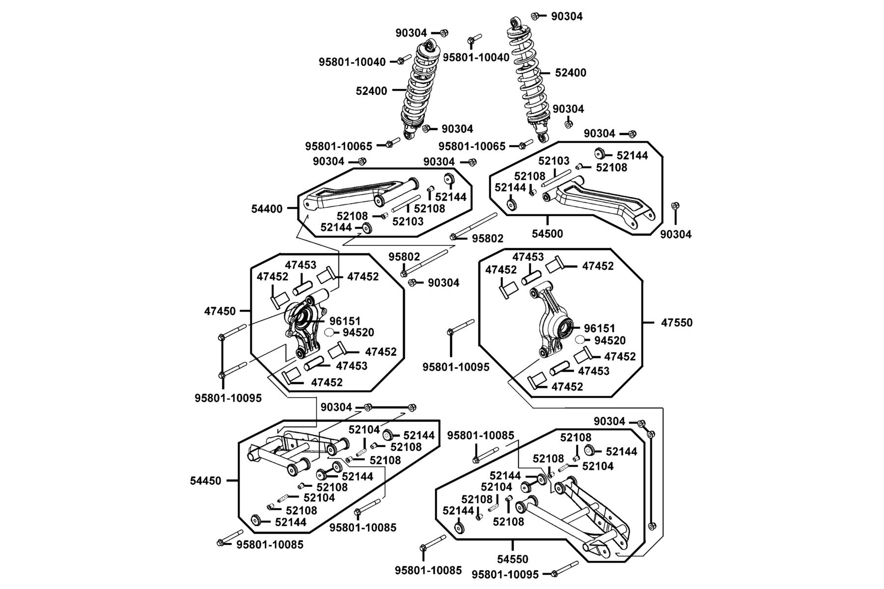 MXU 450i LE(2021) Control Arm Assy parts diagram