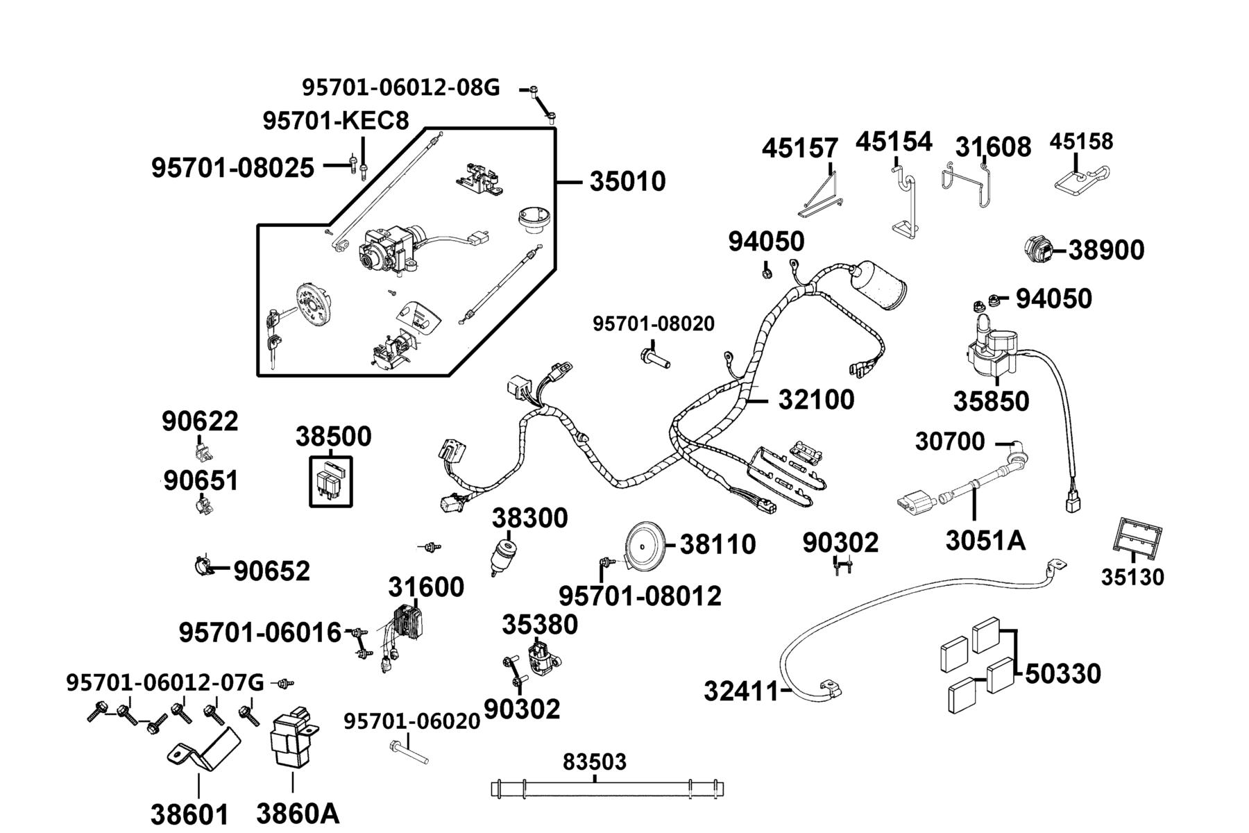 Like 150i ABS(2022) Wire Harness parts diagram