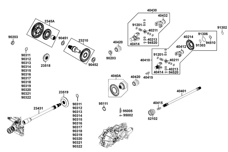 E08 Universal Joint Assy Eng parts diagram