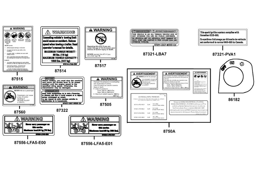 F23 Caution Label parts diagram