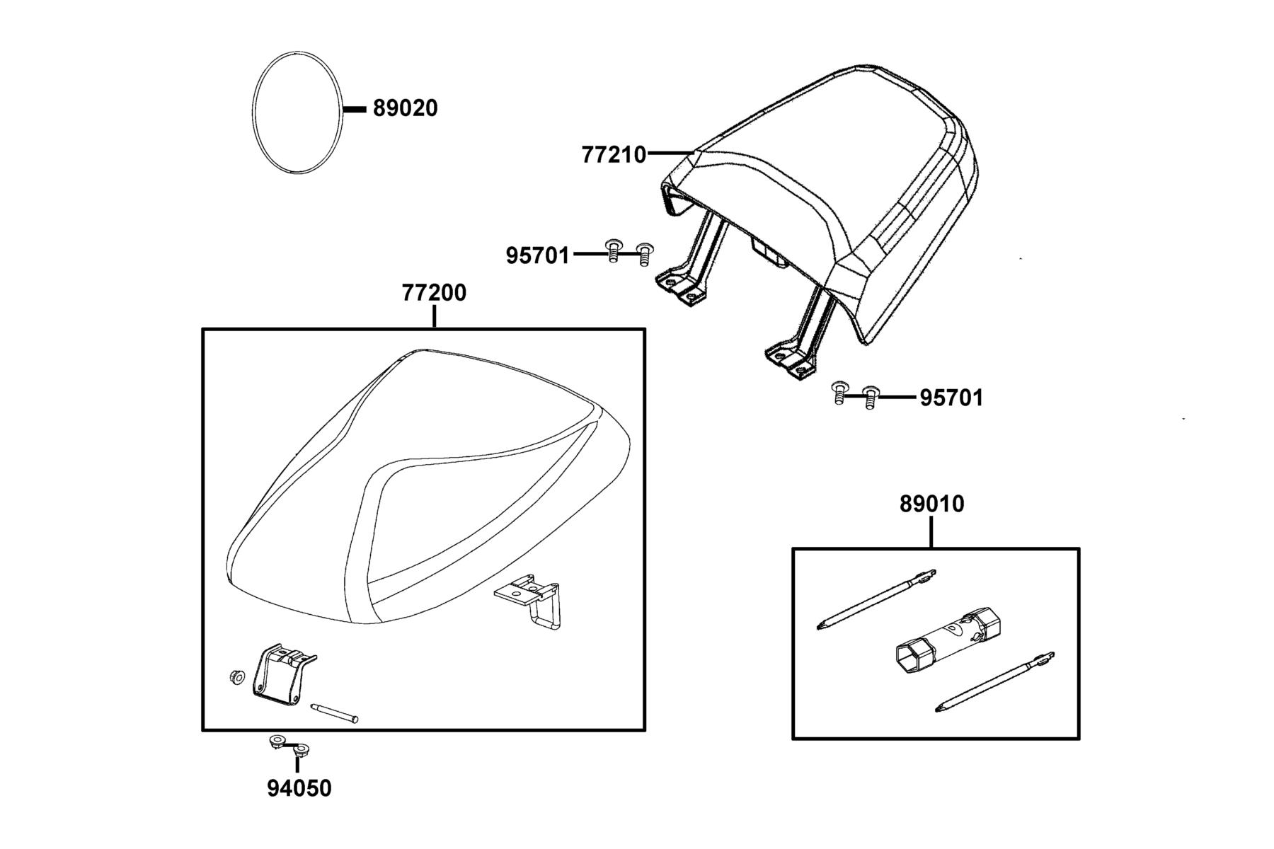 SUPER 8 50X (2017) Seat parts diagram