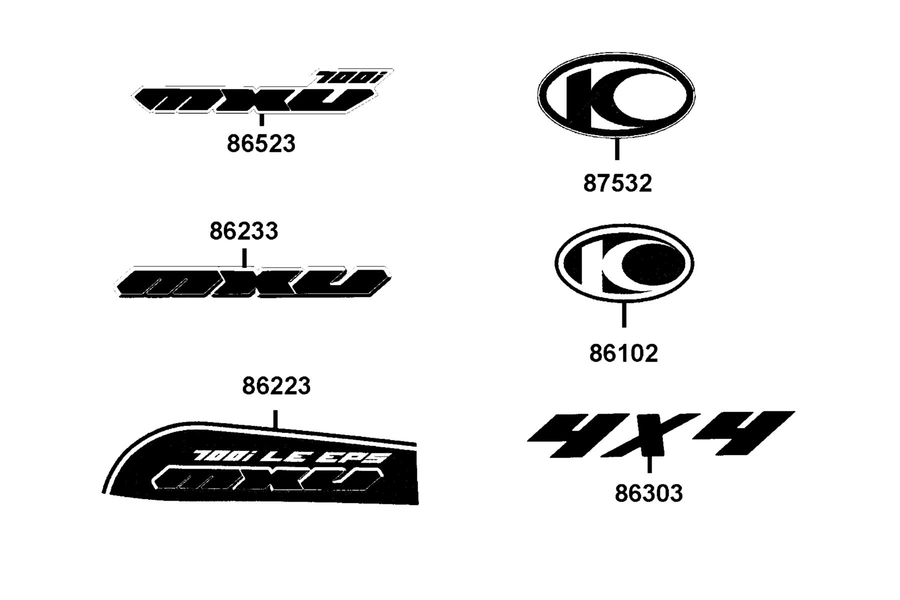 MXU 700i (2017~) Emblem●Stripe parts diagram