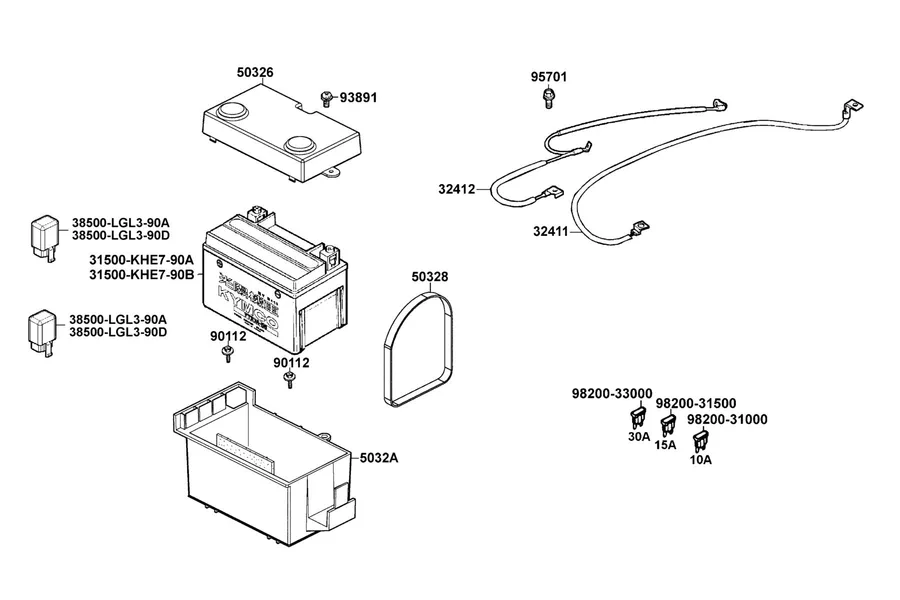 F12 Battery parts diagram