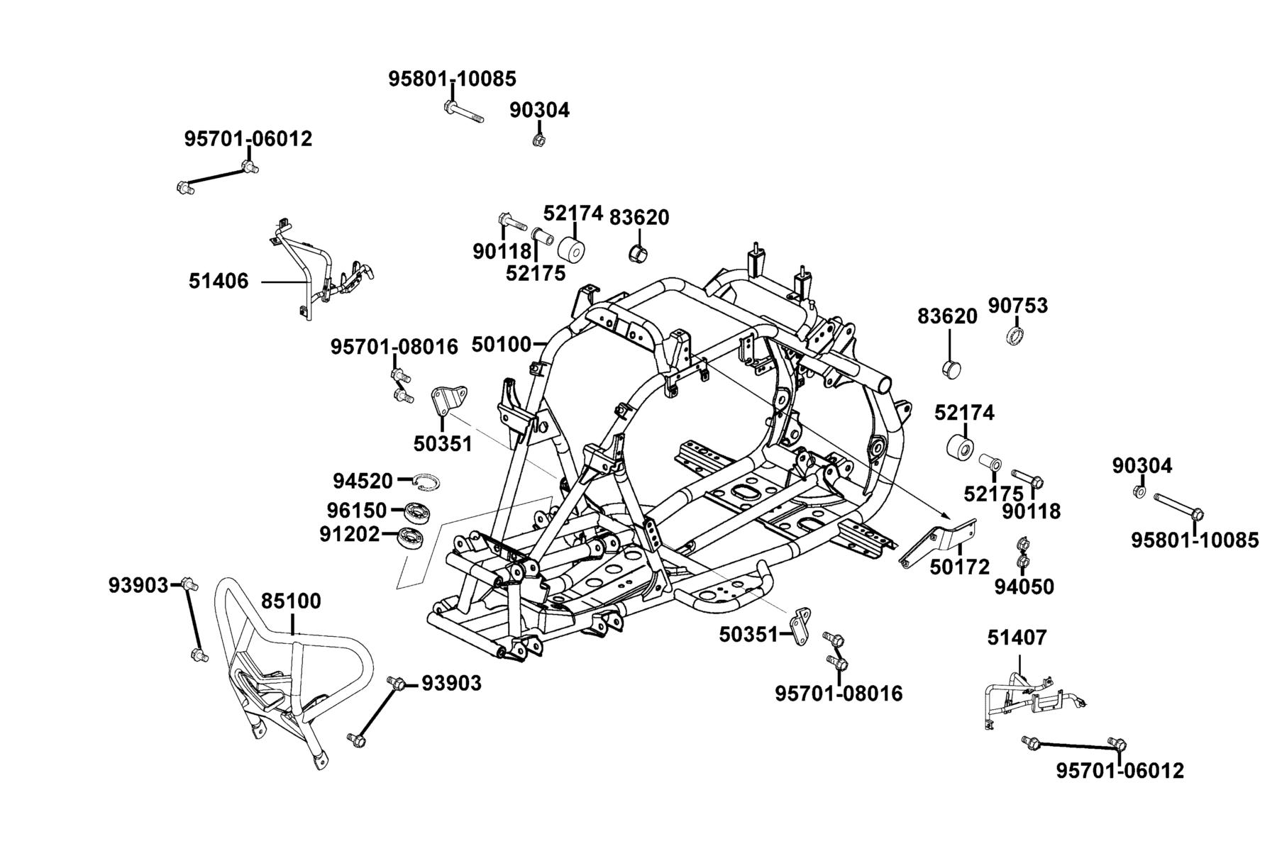Mongoose(2021) Frame Body parts diagram