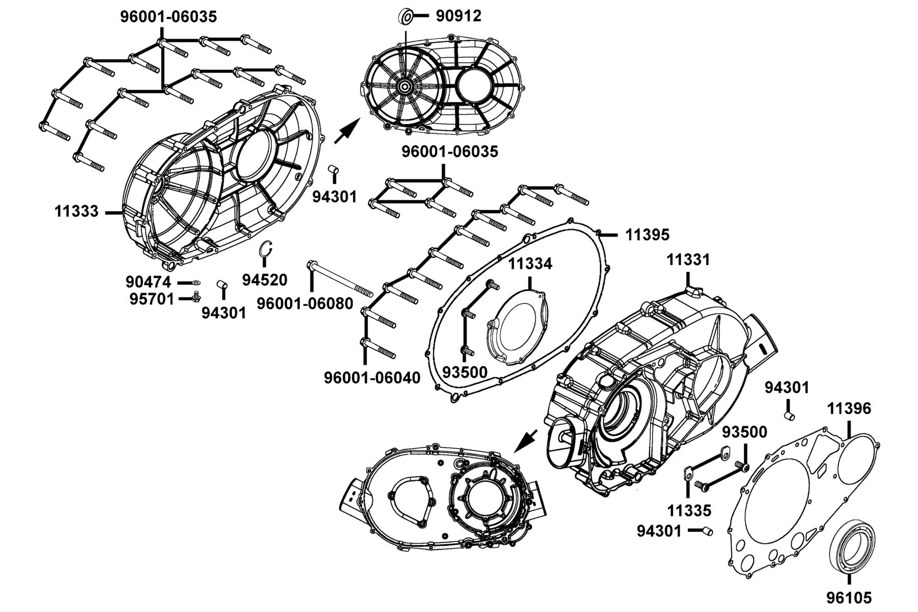 MXU 450i LE(2021) Cover Right Crank Case parts diagram