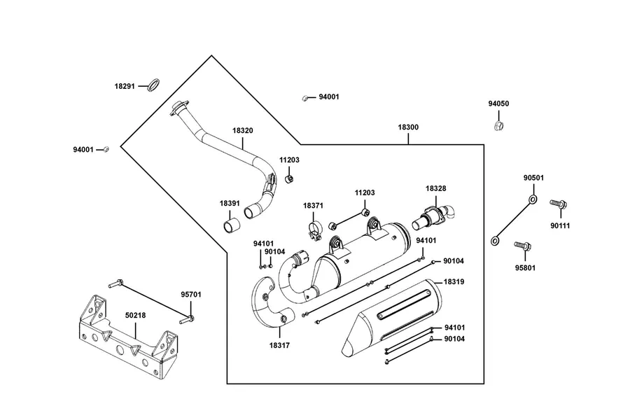 F14 Exhaust Muffler parts diagram