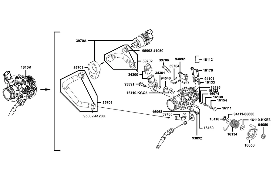 E09 Throttle Body Assy parts diagram