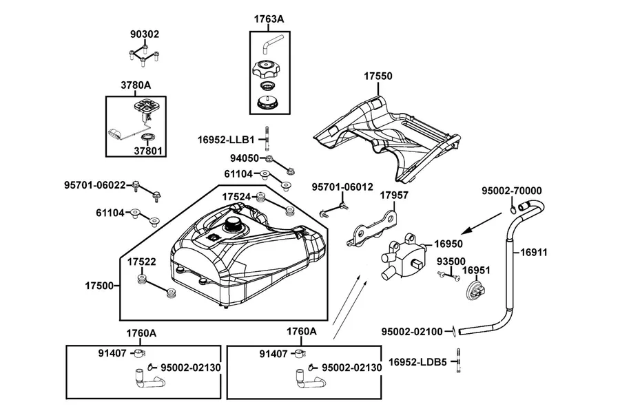 F10 Fuel Tank parts diagram