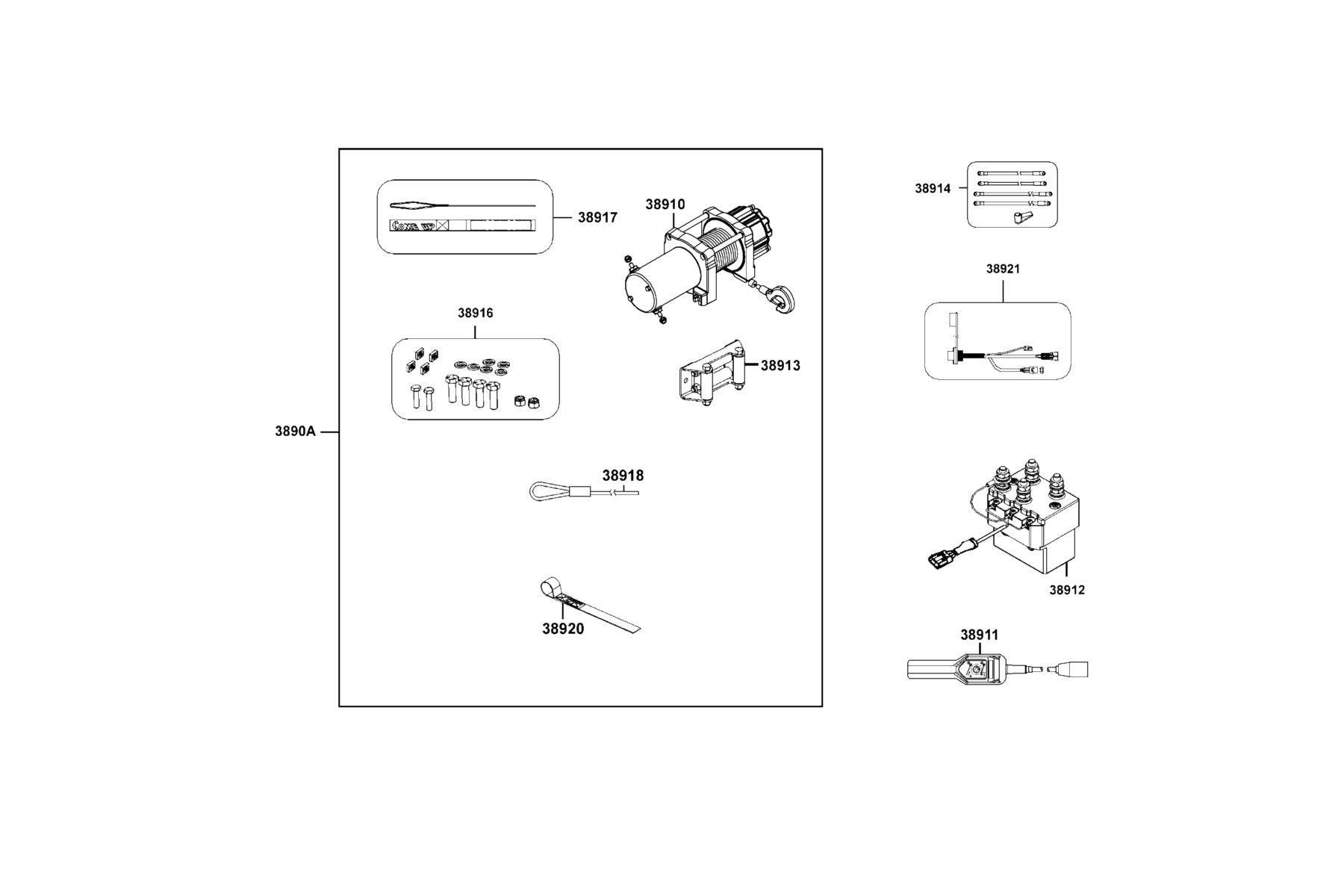 UXV 700i LE PRIME(2018) Assy Winch parts diagram