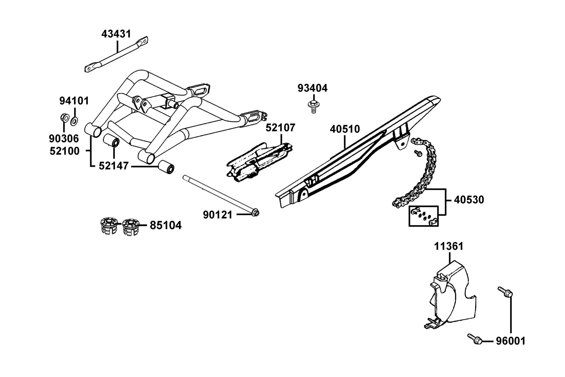 K-PIPE 125(2020) Rear Fork parts diagram