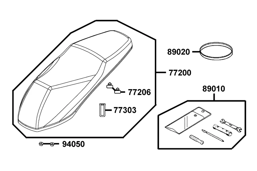F09 Seat parts diagram