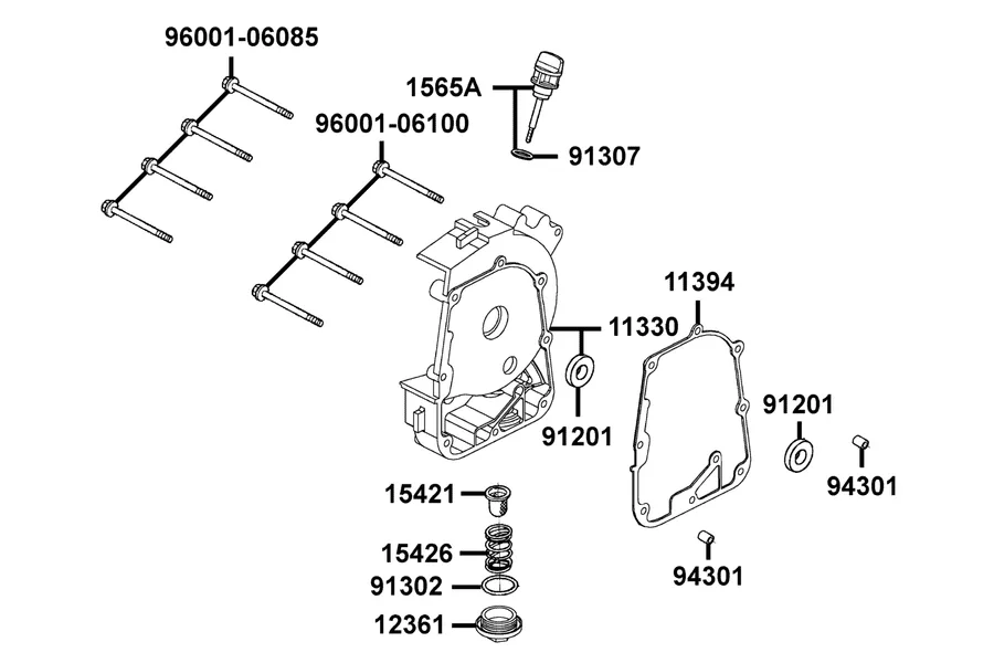 E04 Right Crankcase Cover parts diagram