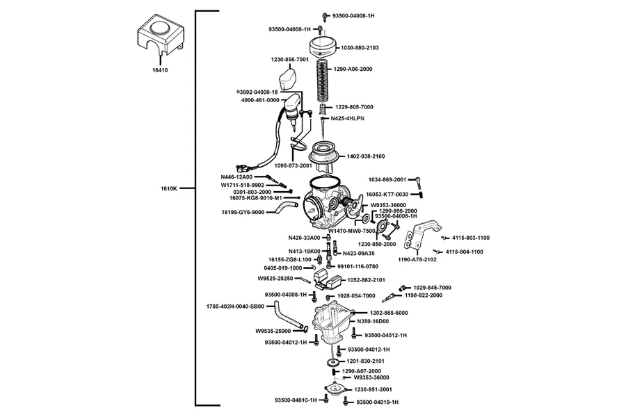 E09 Carburetor parts diagram