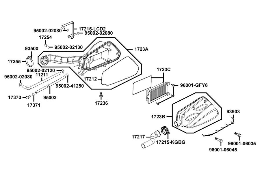 F13 Air Cleaner parts diagram