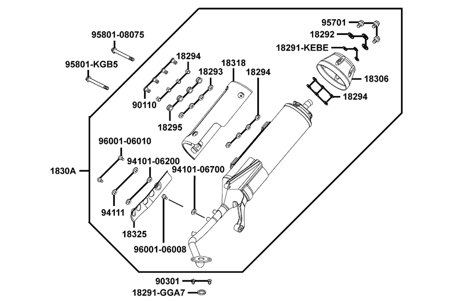 F14 Exhaust Muffler parts diagram