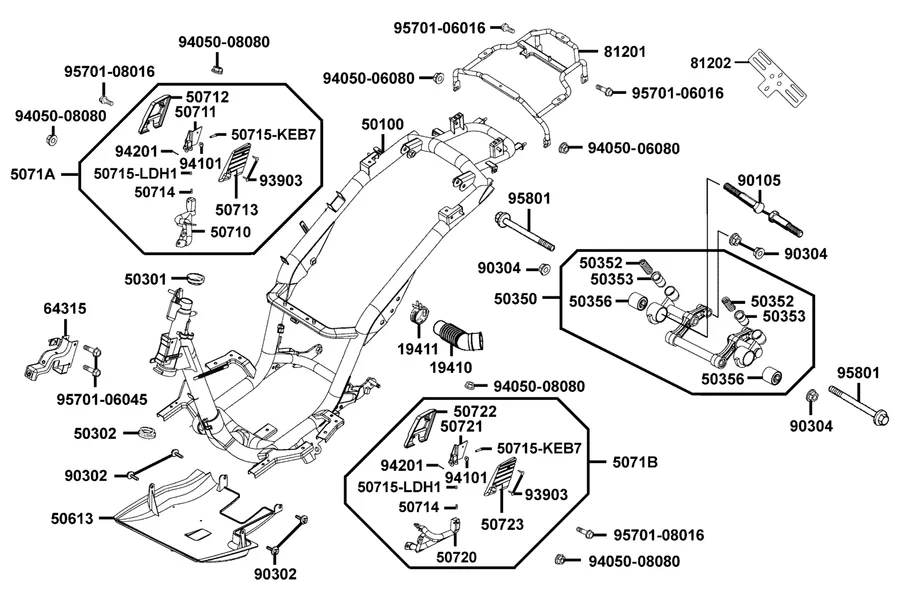 F20 Frame Body parts diagram