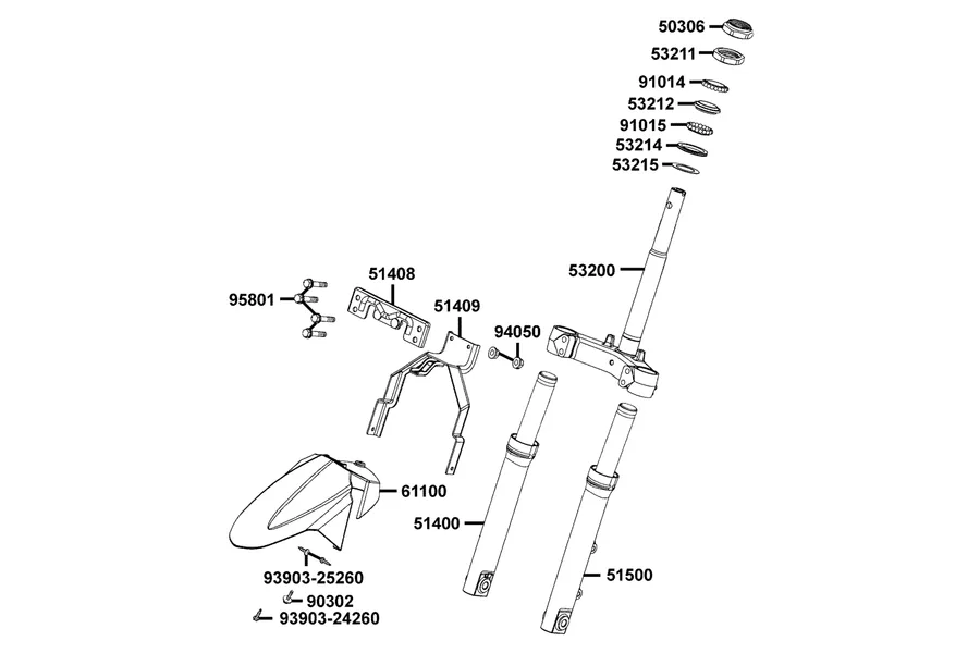 F06 Stem Steering and Front Cushion parts diagram