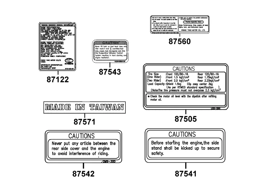 F23 Caution Label parts diagram