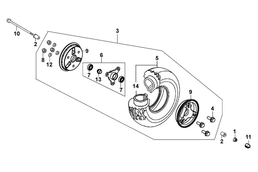 F04 Front Wheel parts diagram