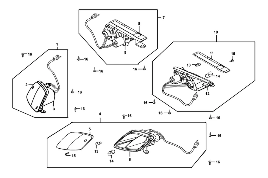 F08 Winker Assy Rh parts diagram