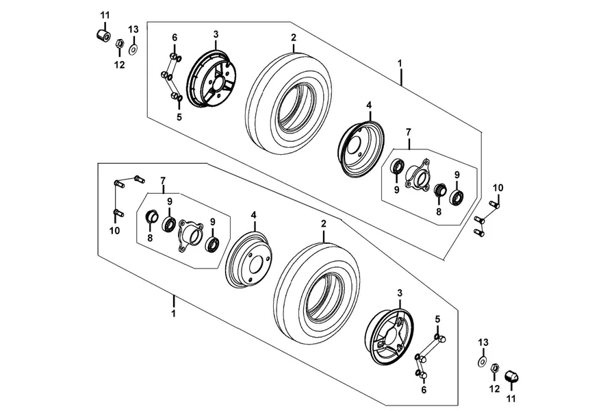 F04 Front Wheel parts diagram