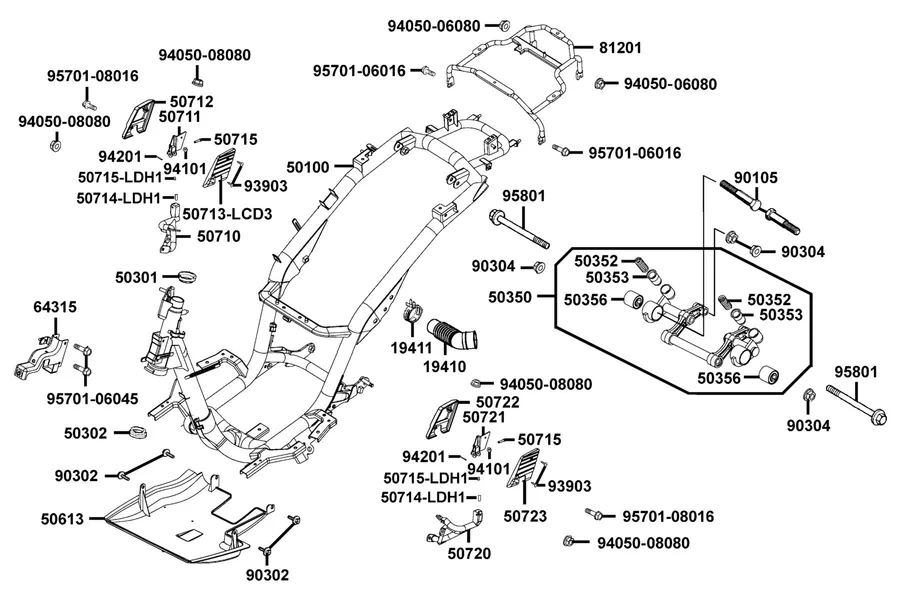 F20 Frame Body parts diagram