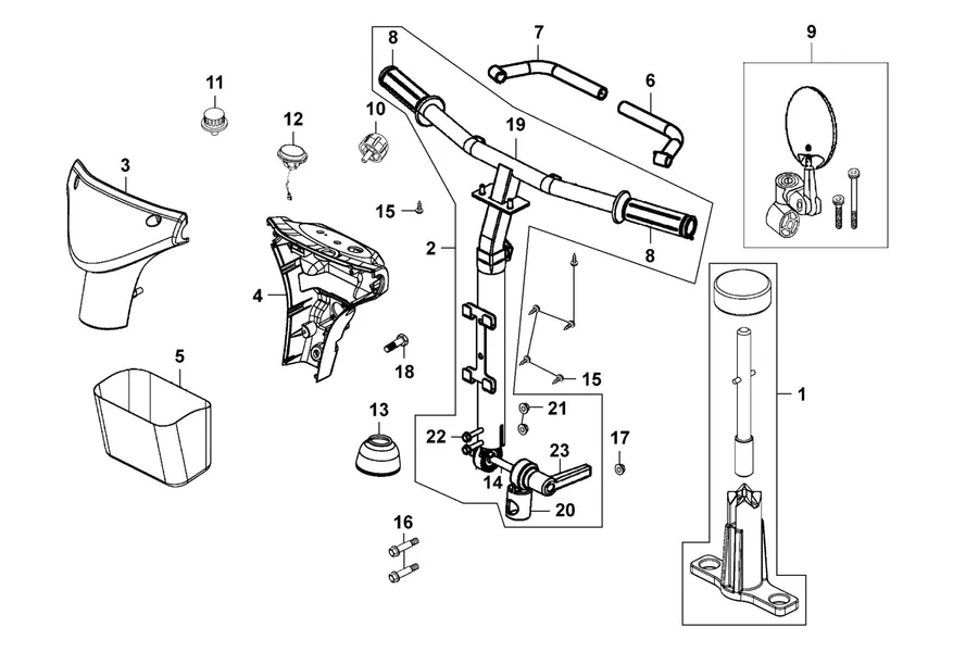F01 Handle Steering parts diagram