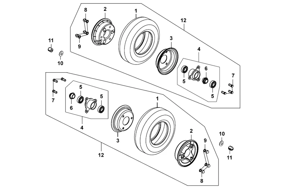 F04 Front Wheel parts diagram