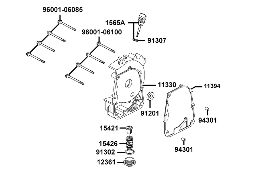 E04 Right Crankcase Cover parts diagram