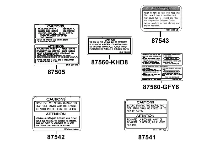 F23 Caution Label parts diagram