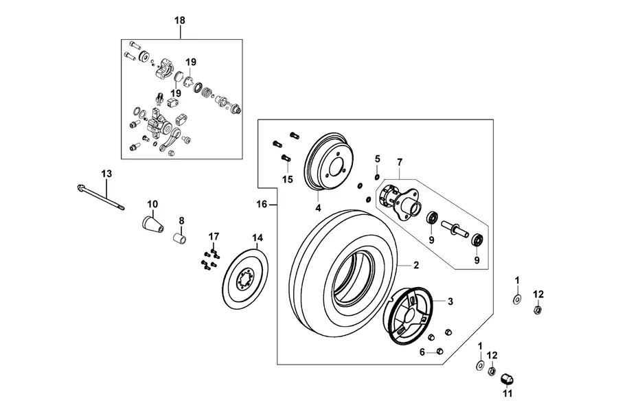 F04 Front Wheel parts diagram