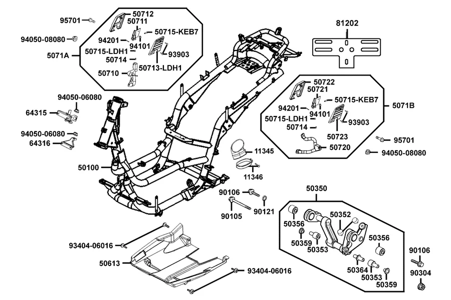 F20 Frame Body parts diagram