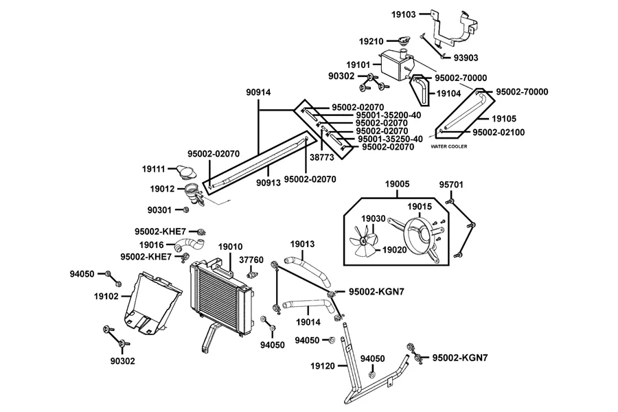 F21 Radiator parts diagram