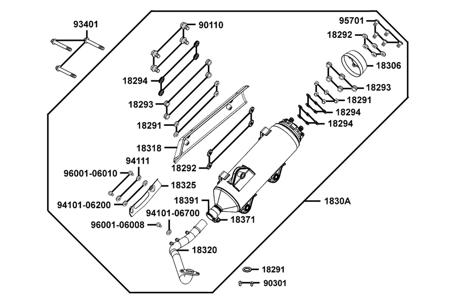 F14 Exhaust Muffler parts diagram