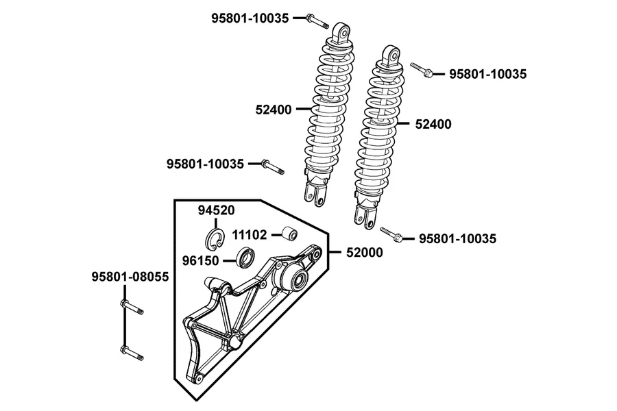 F16 Rear Cushion parts diagram