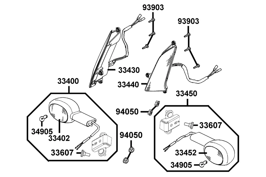 F17 Front Winker and Rr Winker parts diagram