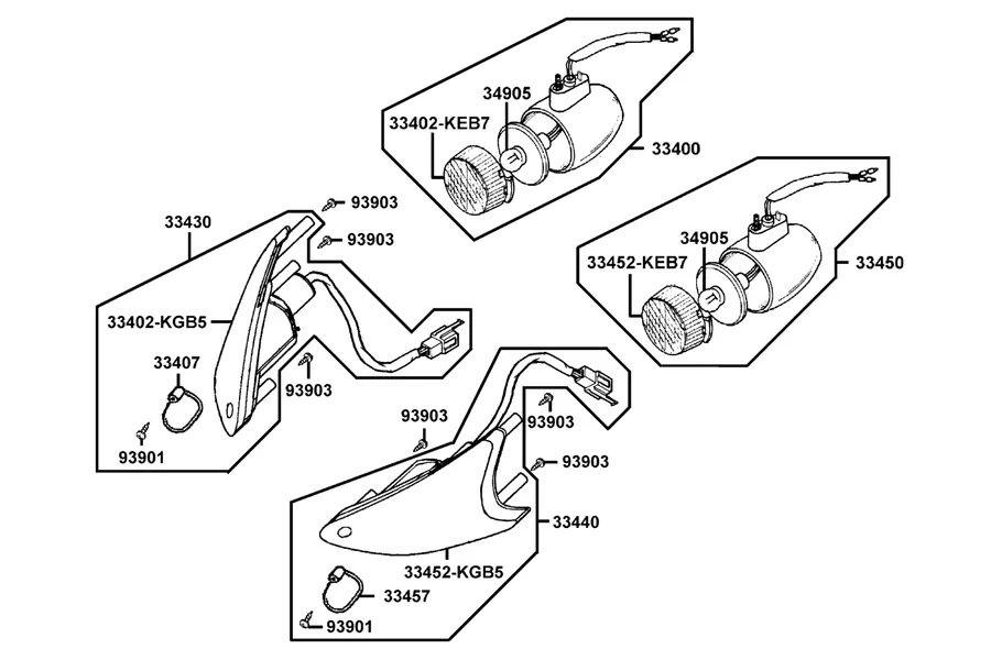 F18 Front Winker parts diagram