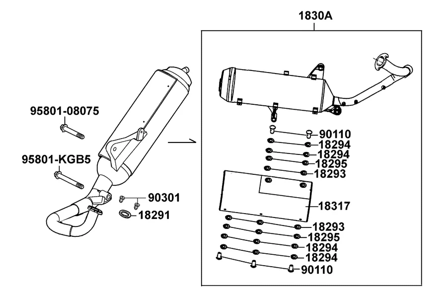 F15 Exhaust Muffler parts diagram
