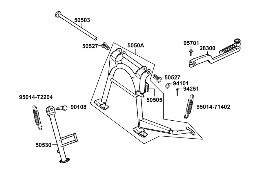 F16 Stand and Kick Starter Arm parts diagram