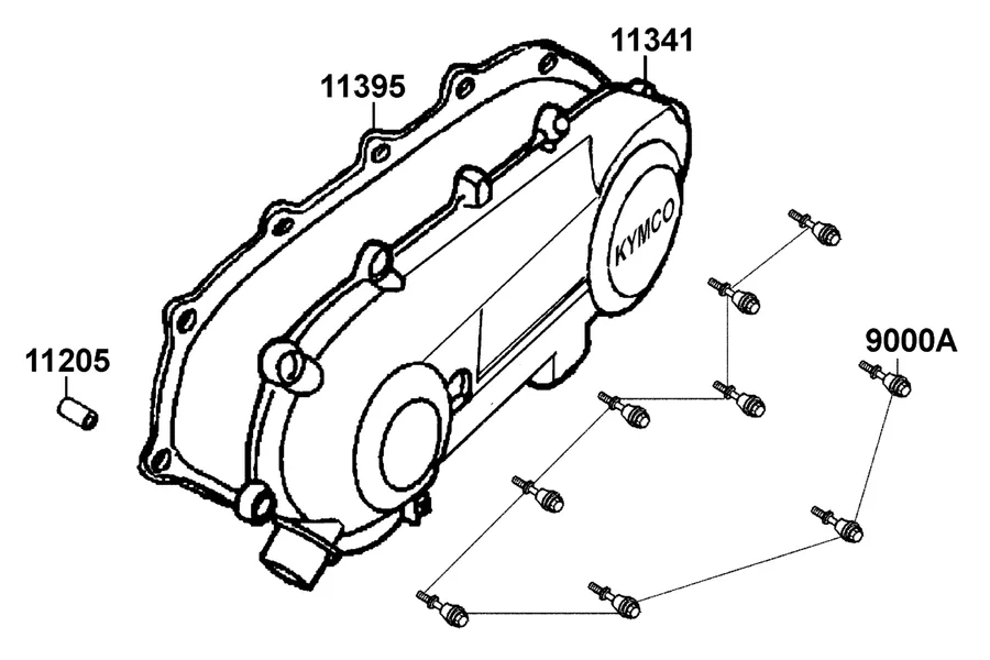 E05 Left Crankcase Cover parts diagram