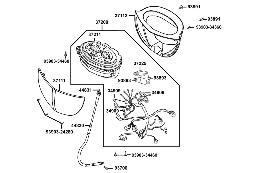 F02 Speedometer parts diagram