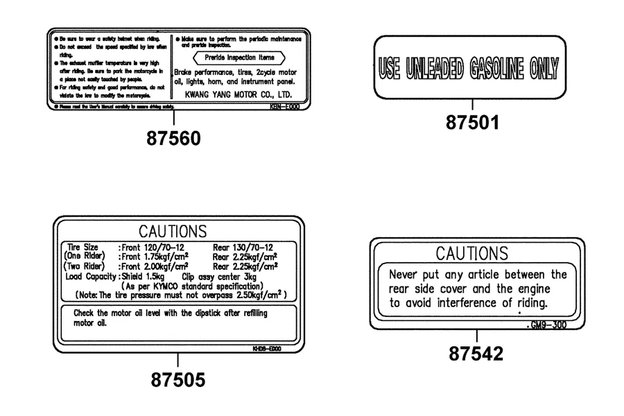 F24 Caution Label parts diagram