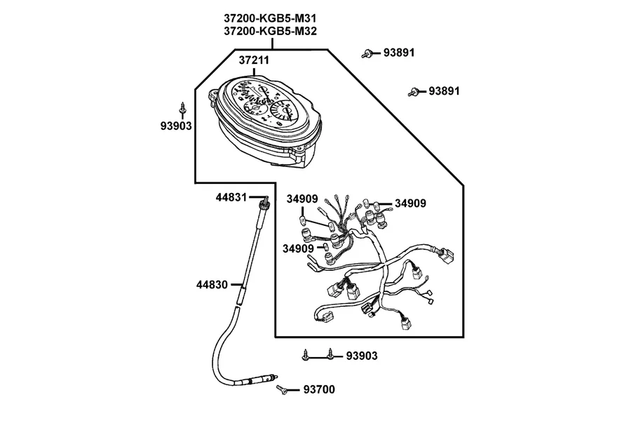 F02 Speedometer parts diagram