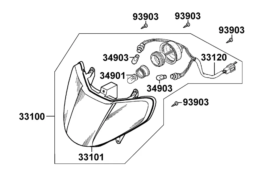 F01 Head Light parts diagram