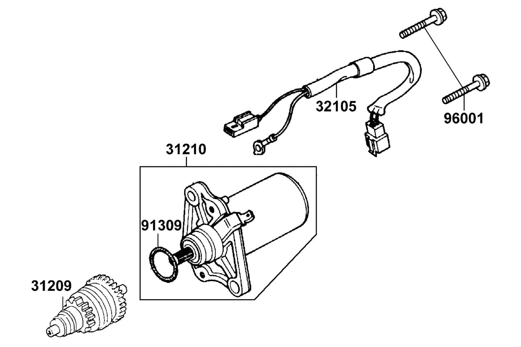 KYMCO SUPER 9 (2003-2004) Starting Motor parts diagram