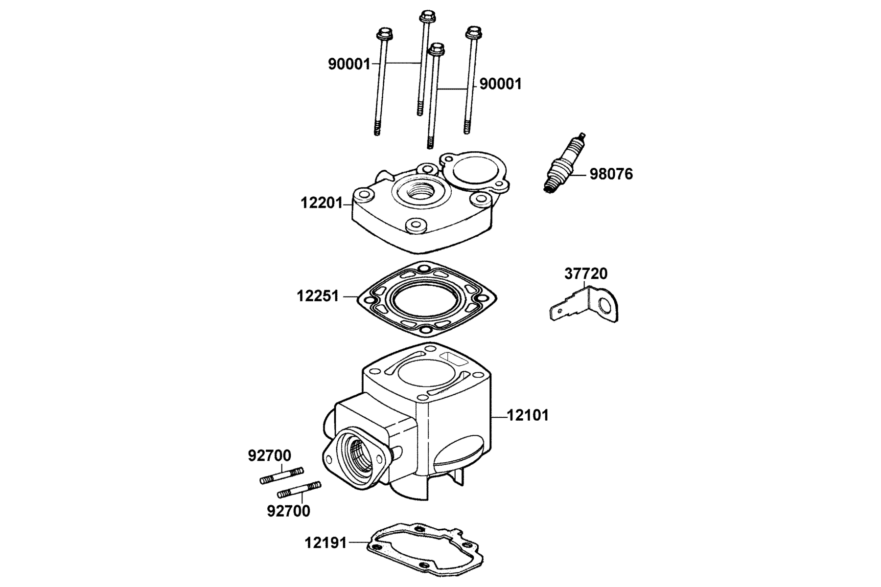 KYMCO SUPER 9 (2003-2004) Cylinder Head Cover and Cylinder Head parts diagram