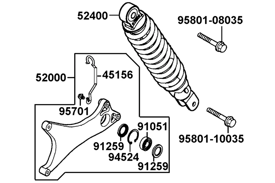 F17 Rear Cushion parts diagram