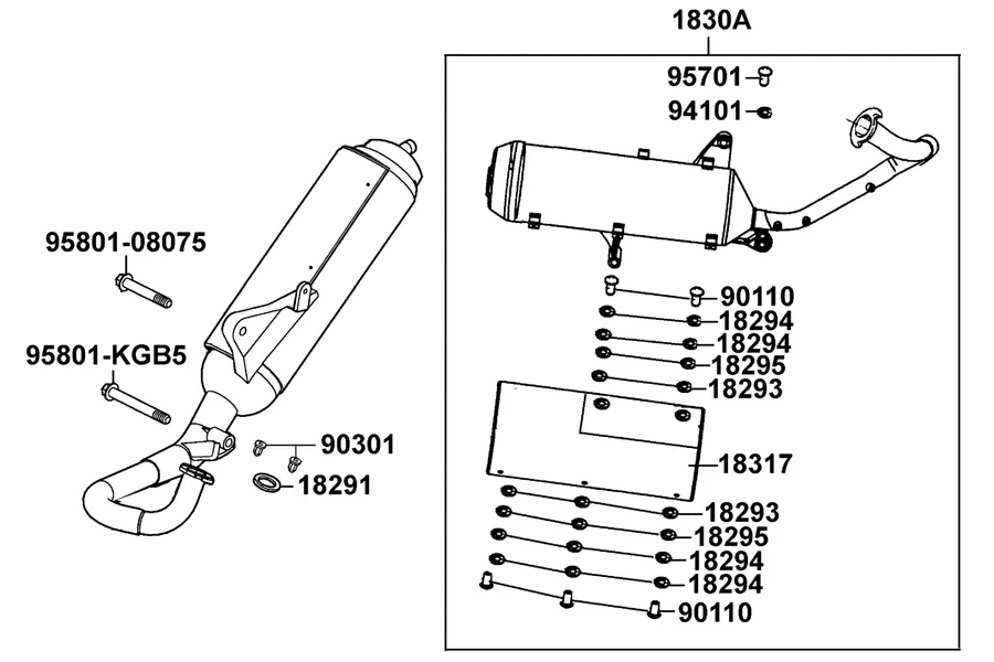 F15 Exhaust Muffler parts diagram