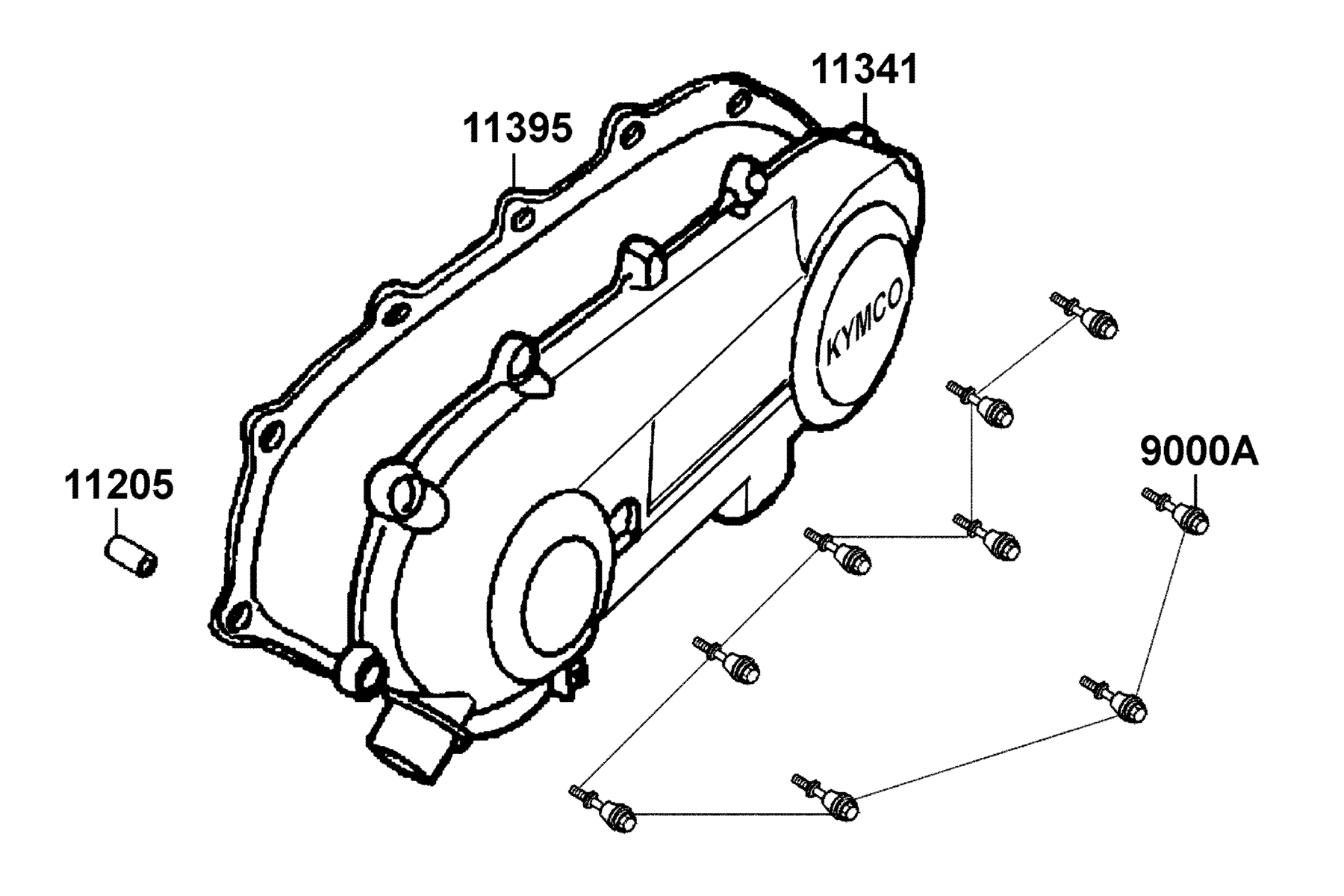 KYMCO SUPER 9S (2004-2006) Left Crankcase Cover parts diagram
