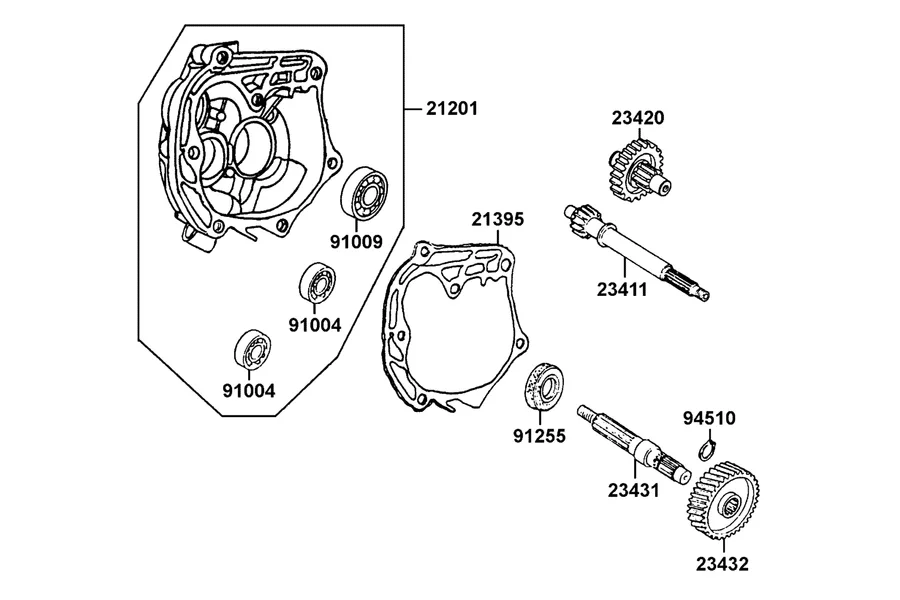 E08 Transmission parts diagram